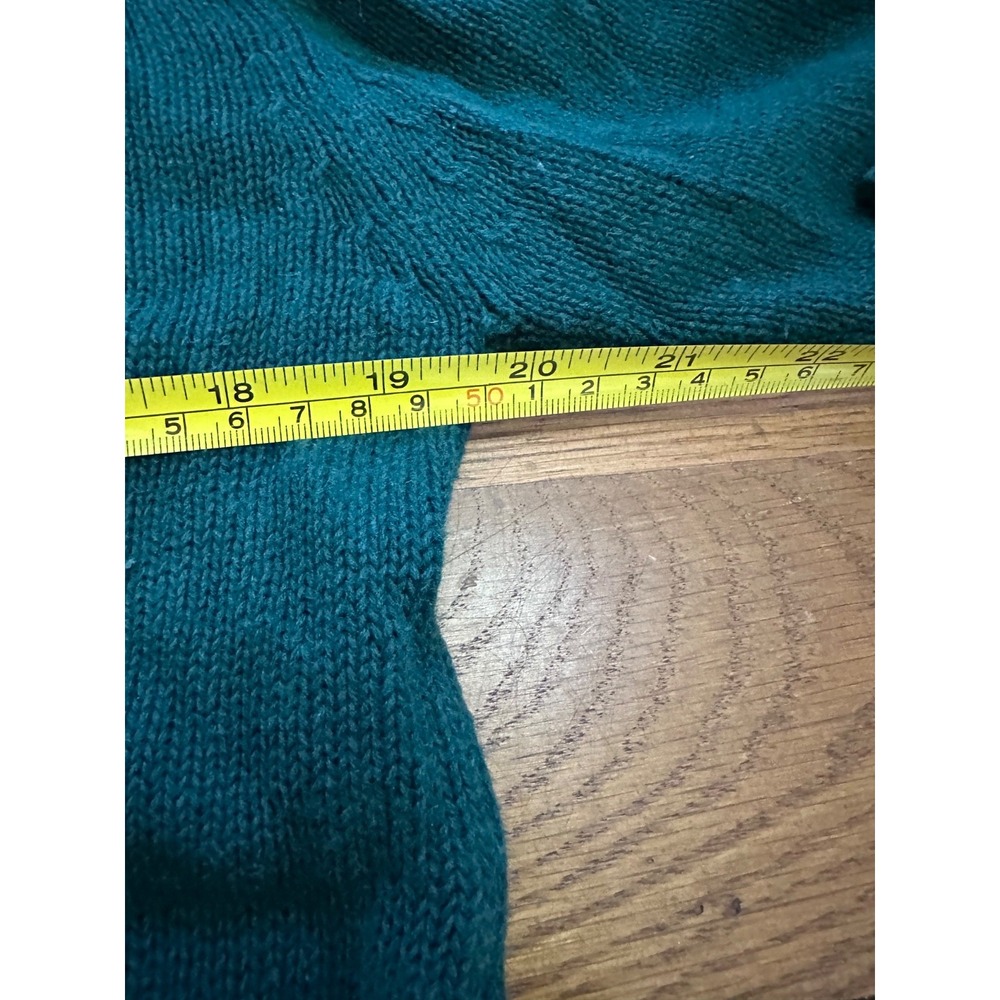 vtg birch bros by eagle eye green embroidered turtleneck sweater large - Picture 6 of 8